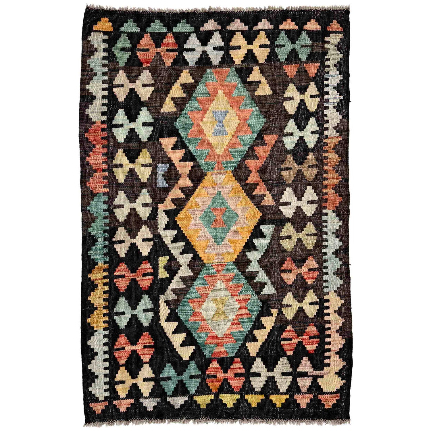Handmade Vegetable Kelim 2' 8" x 4' 2" (ft) - No. R38617