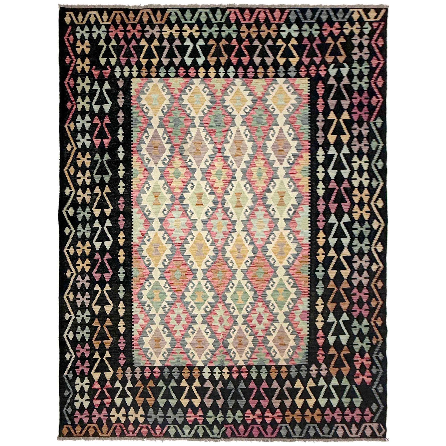 Handmade Vegetable Kilim 6' 7" x 9' 10" (ft) - No. R38621