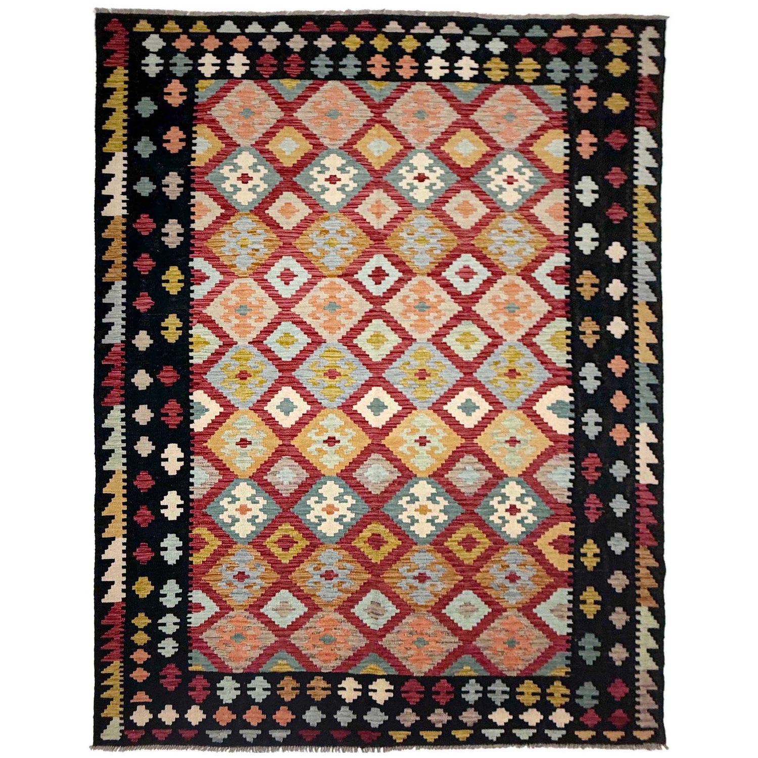 Handmade Vegetable Kelim 6' 7" x 9' 10" (ft) - No. R38622