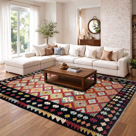 Handmade Vegetable Kelim 6' 7" x 9' 10" (ft) - No. R38622