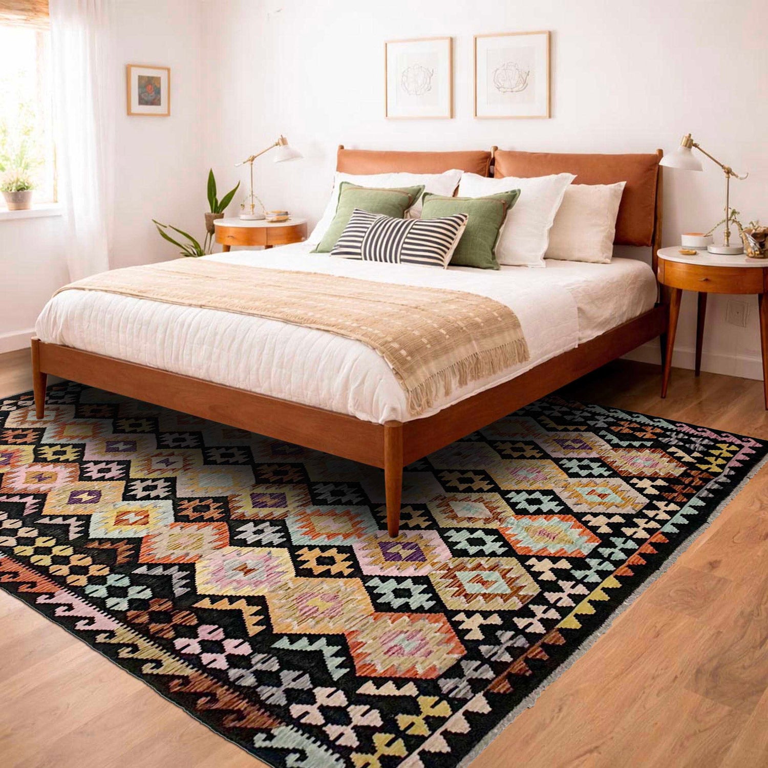 Handmade Vegetable Kilim 6' 7" x 9' 6" (ft) - No. R38623