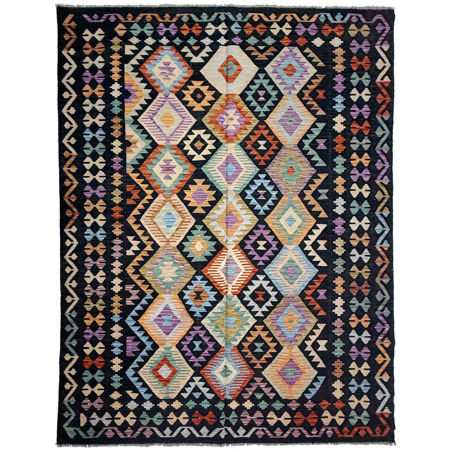 Handmade Vegetable Kelim 6' 7" x 9' 7" (ft) - No. R38627