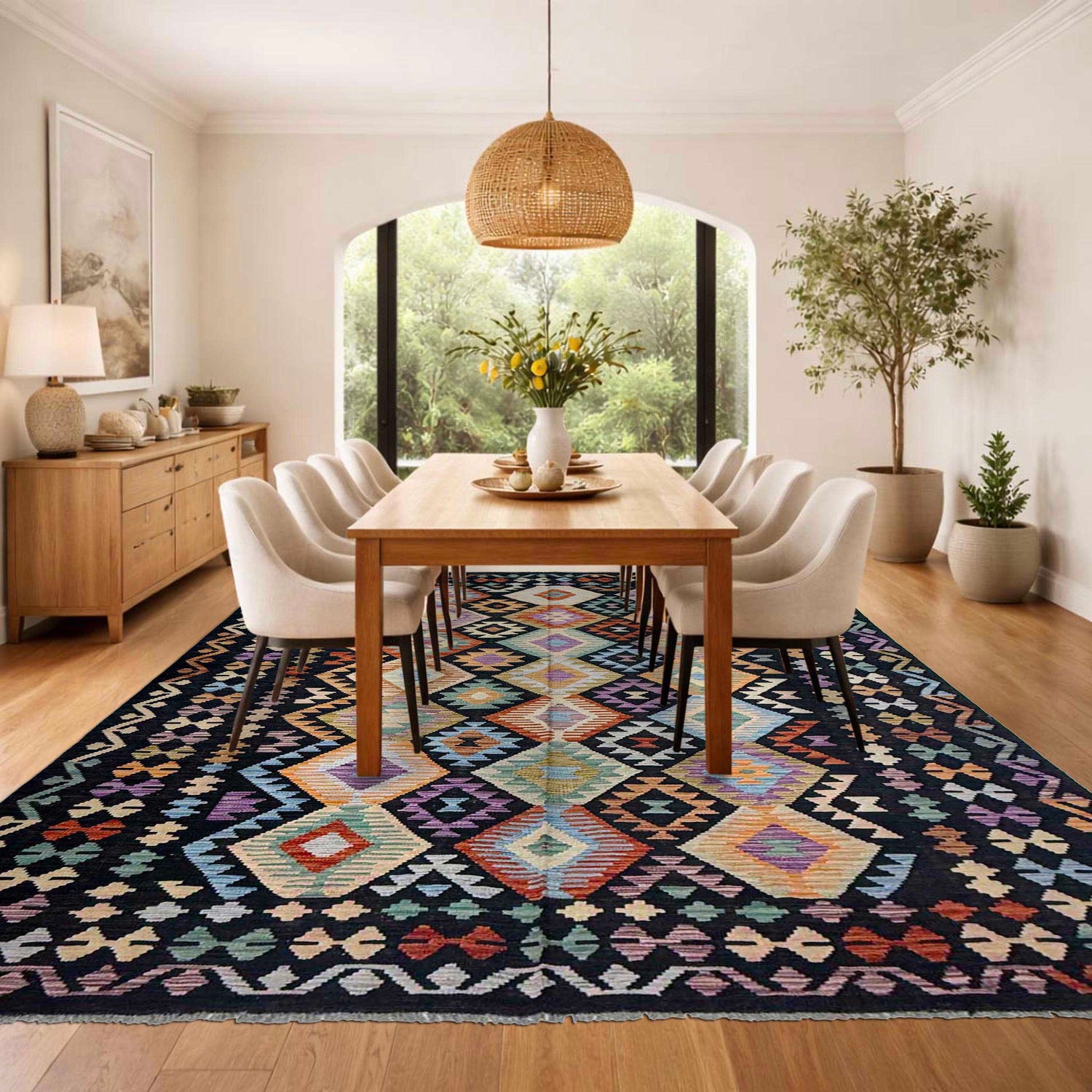 Handmade Vegetable Kelim 6' 7" x 9' 7" (ft) - No. R38627