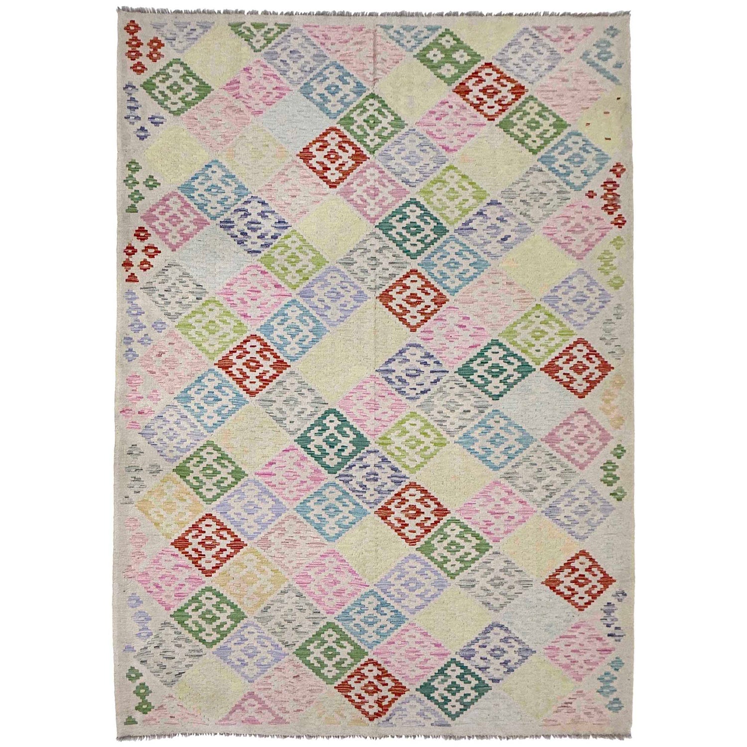 Handmade Vegetable Kelim 6' 7" x 9' 6" (ft) - No. R38629