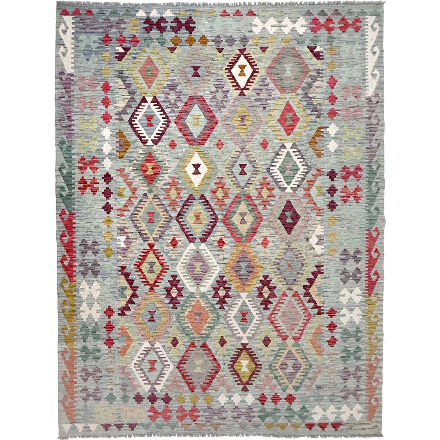Handmade Vegetable Kilim 6' 7" x 9' 6" (ft) - No. R38630
