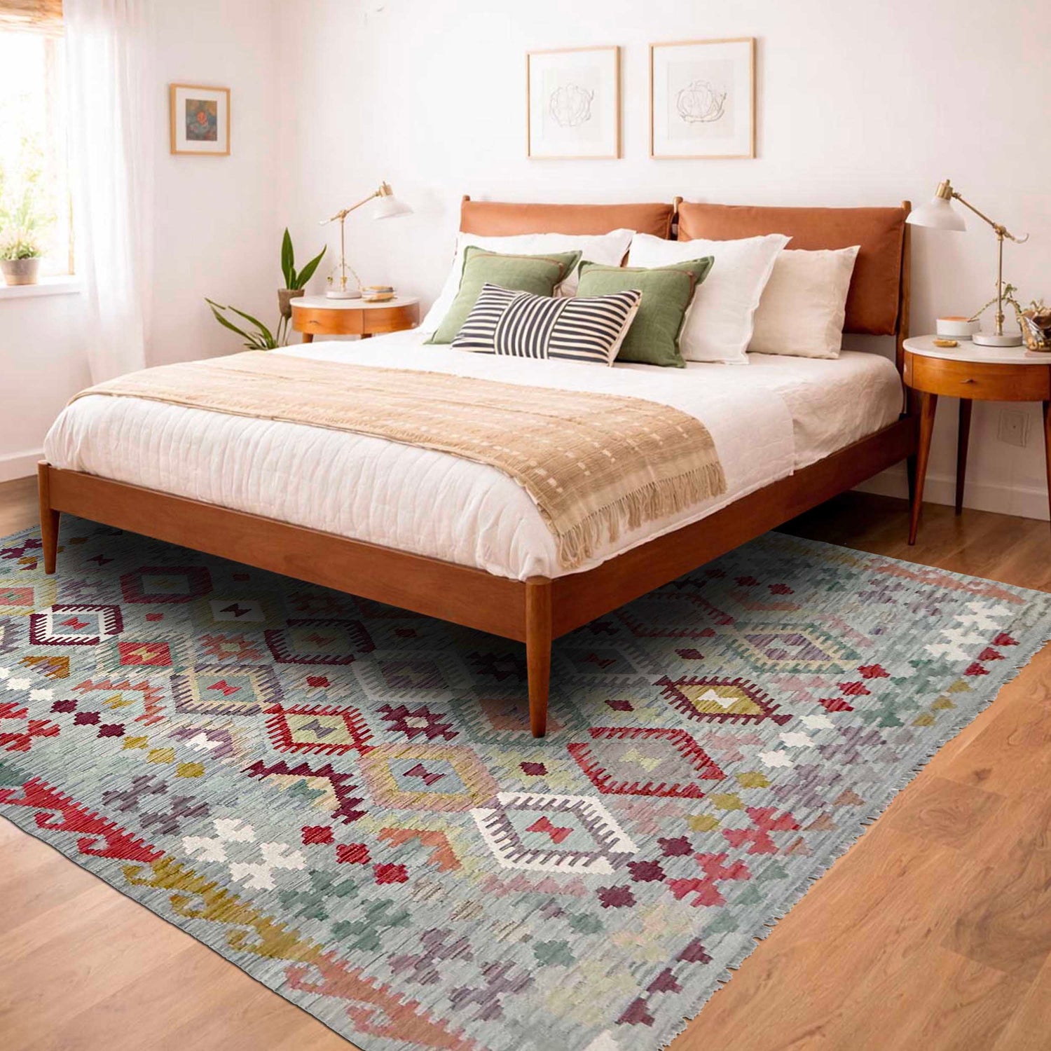 Handmade Vegetable Kilim 6' 7" x 9' 6" (ft) - No. R38630
