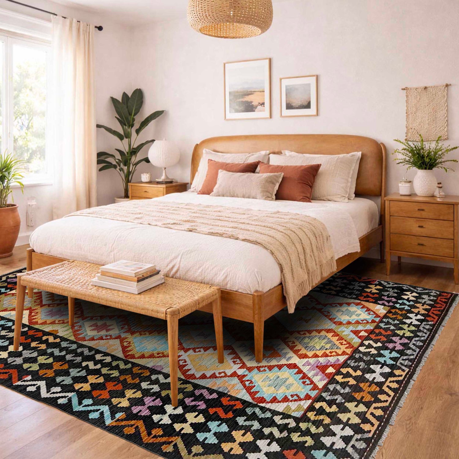 Handmade Vegetable Kelim 6' 9" x 9' 8" (ft) - No. R38633