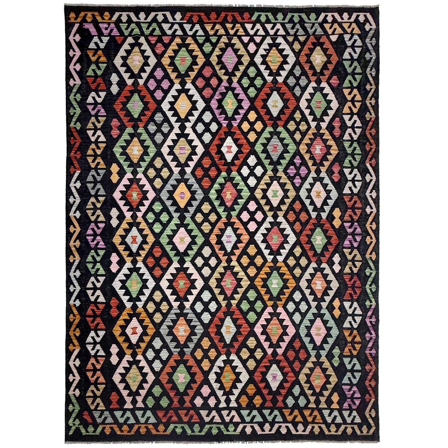 Handmade Vegetable Kilim 6' 6" x 9' 7" (ft) - No. R38636