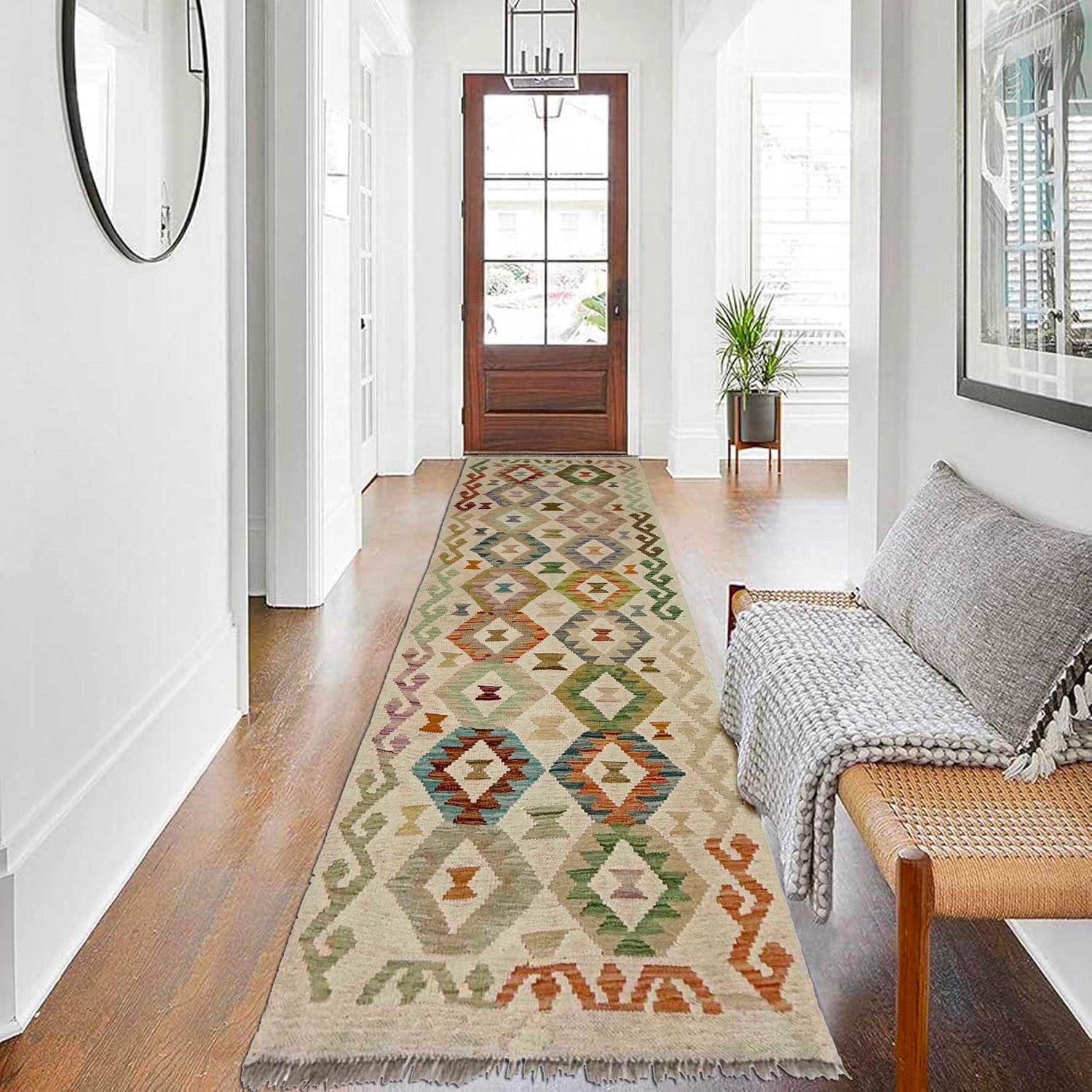 Vegetable Kilim Runner 2' 7" x 7' 7" (ft) - No. R38637