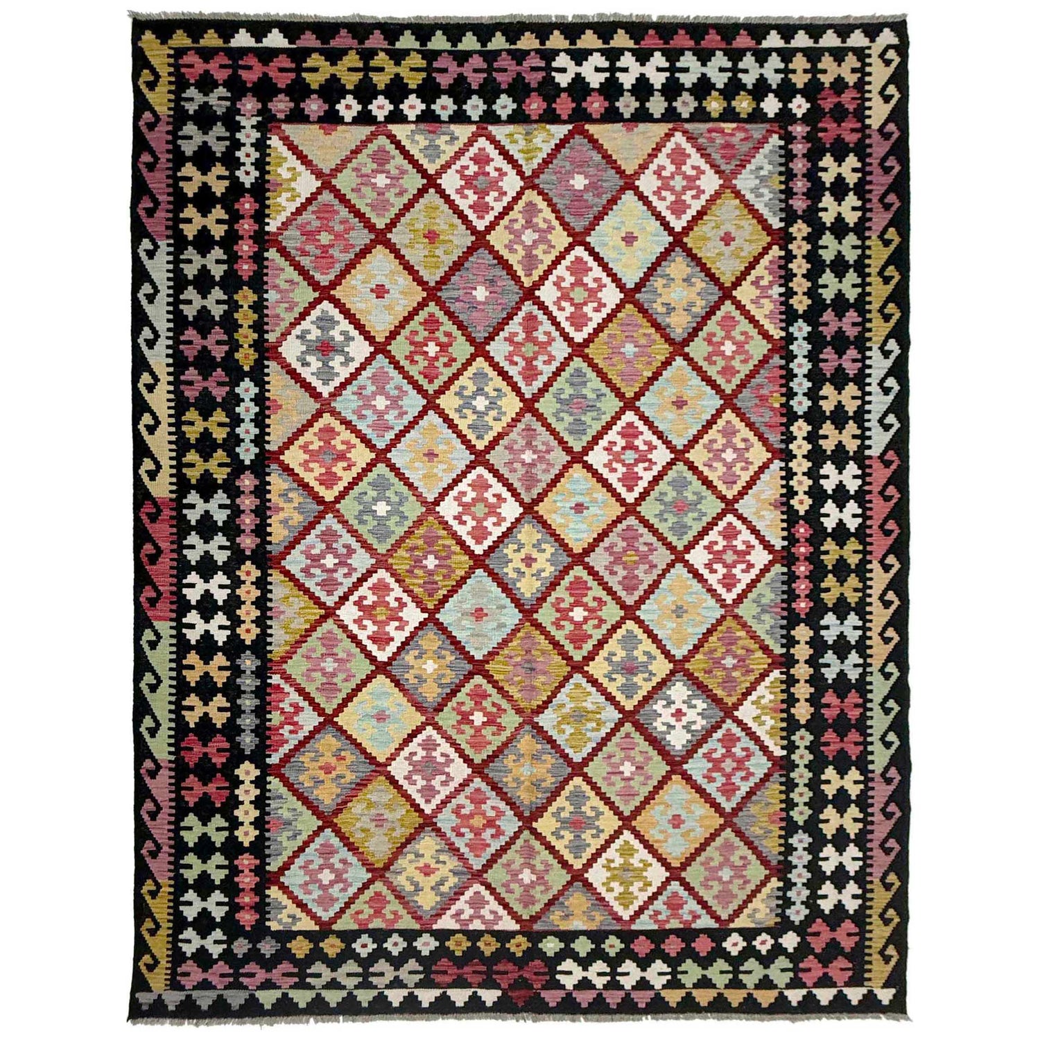 Handmade Vegetable Kilim 6' 8" x 9' 9" (ft) - No. R38641