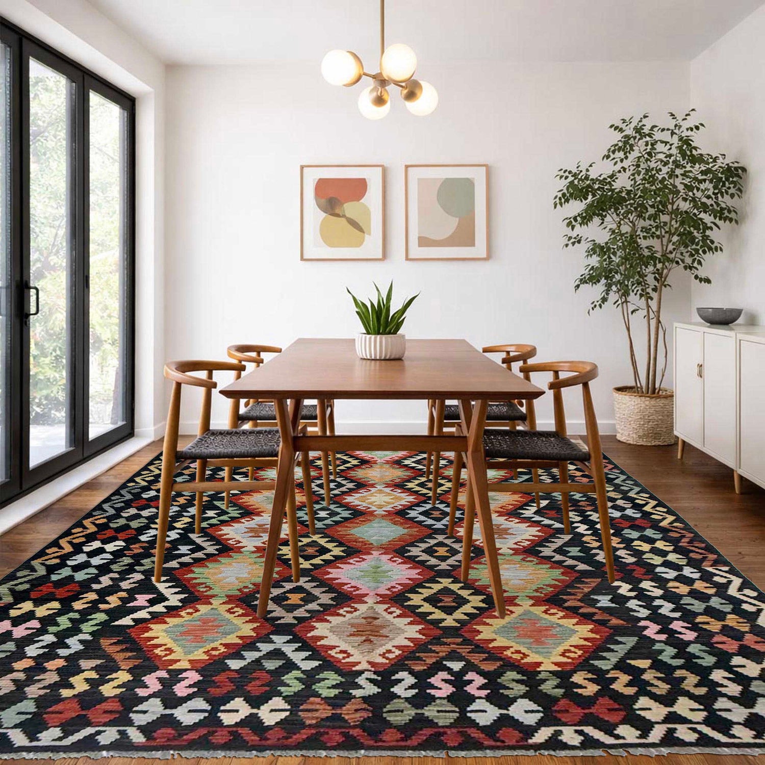 Handmade Vegetable Kelim 6' 10" x 9' 9" (ft) - No. R38642