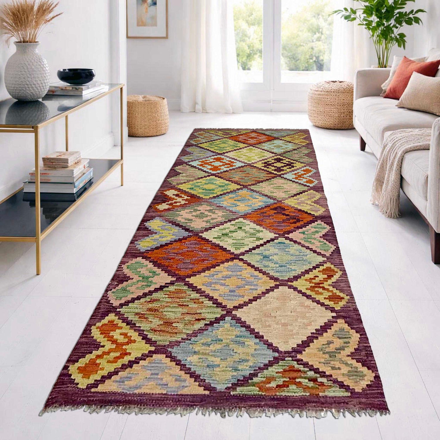 Vegetable Kelim Runner 2' 7" x 6' 7" (ft)- No. R38645