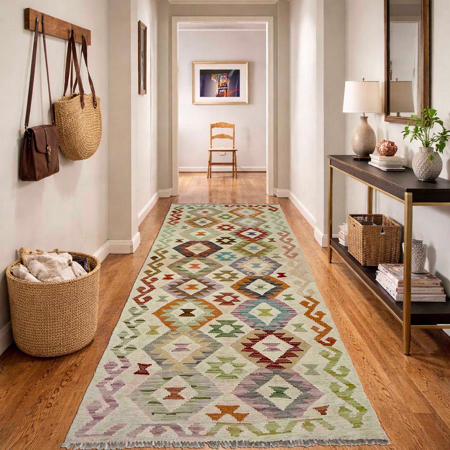 Vegetable Kilim Runner 2' 7" x 7' 9" (ft) - No. R38663