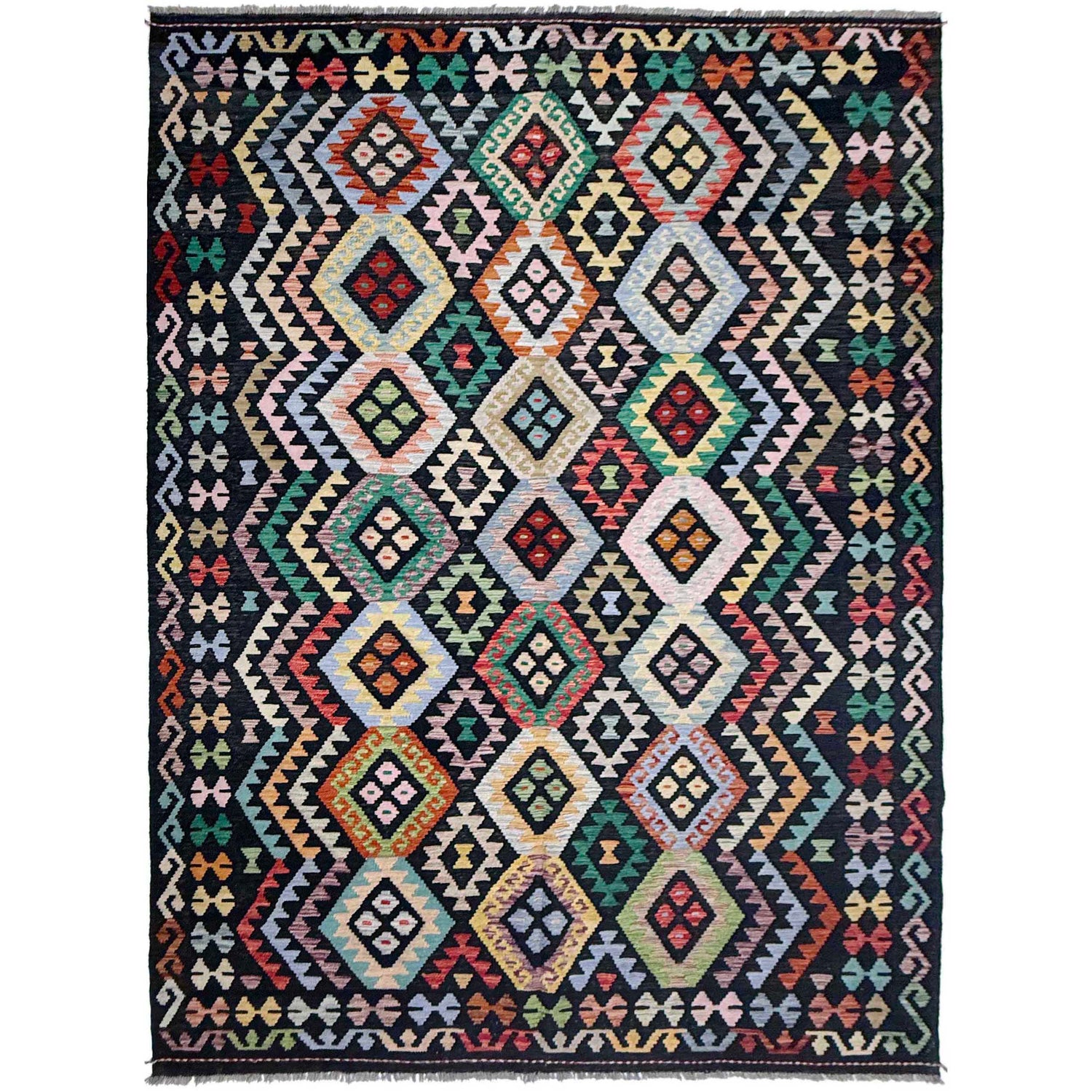 Handmade Vegetable Kelim 6' 8" x 10' 1" (ft) - No. R38667
