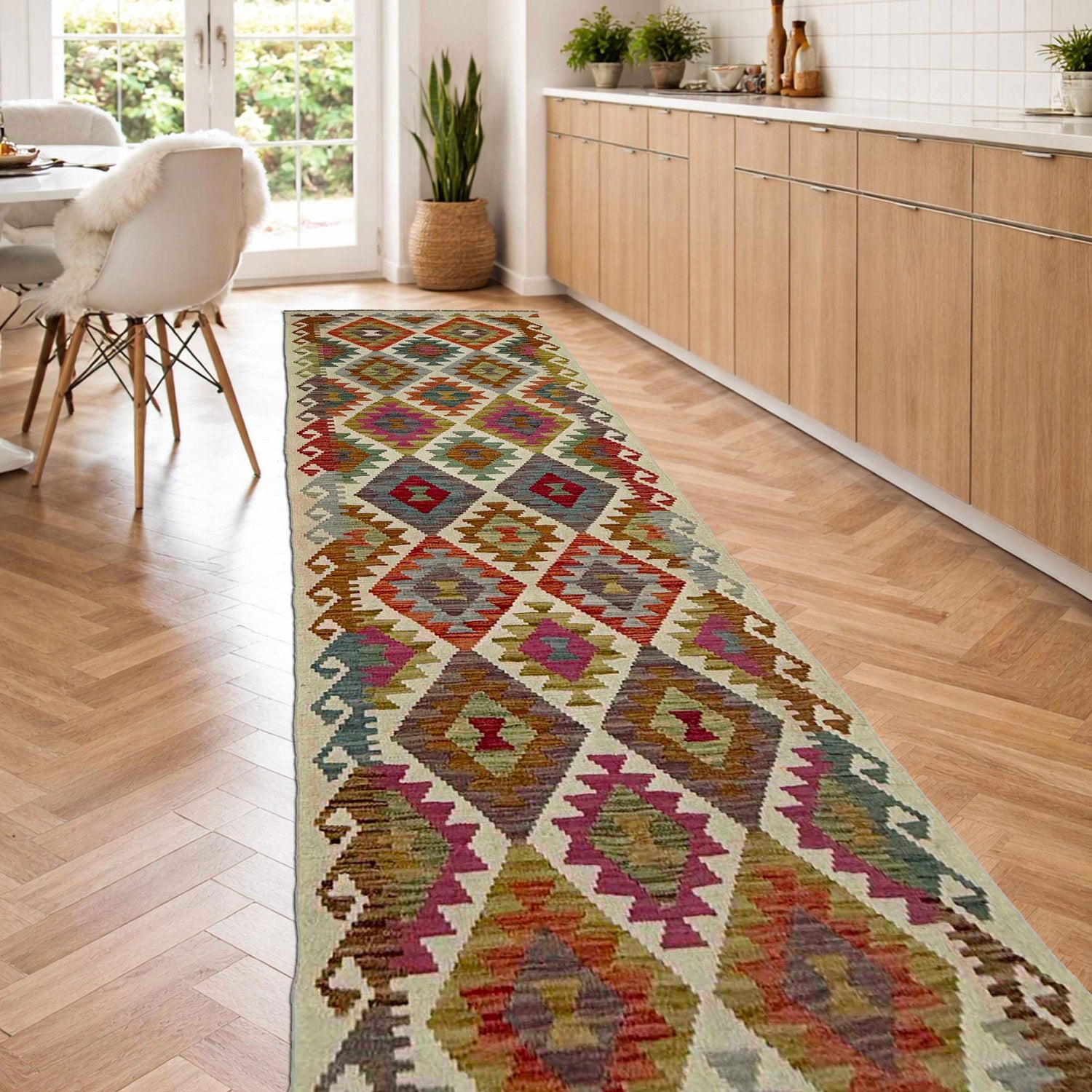 Vegetable Kilim Runner 2' 6" x 9' 10" (ft) - No. R38668