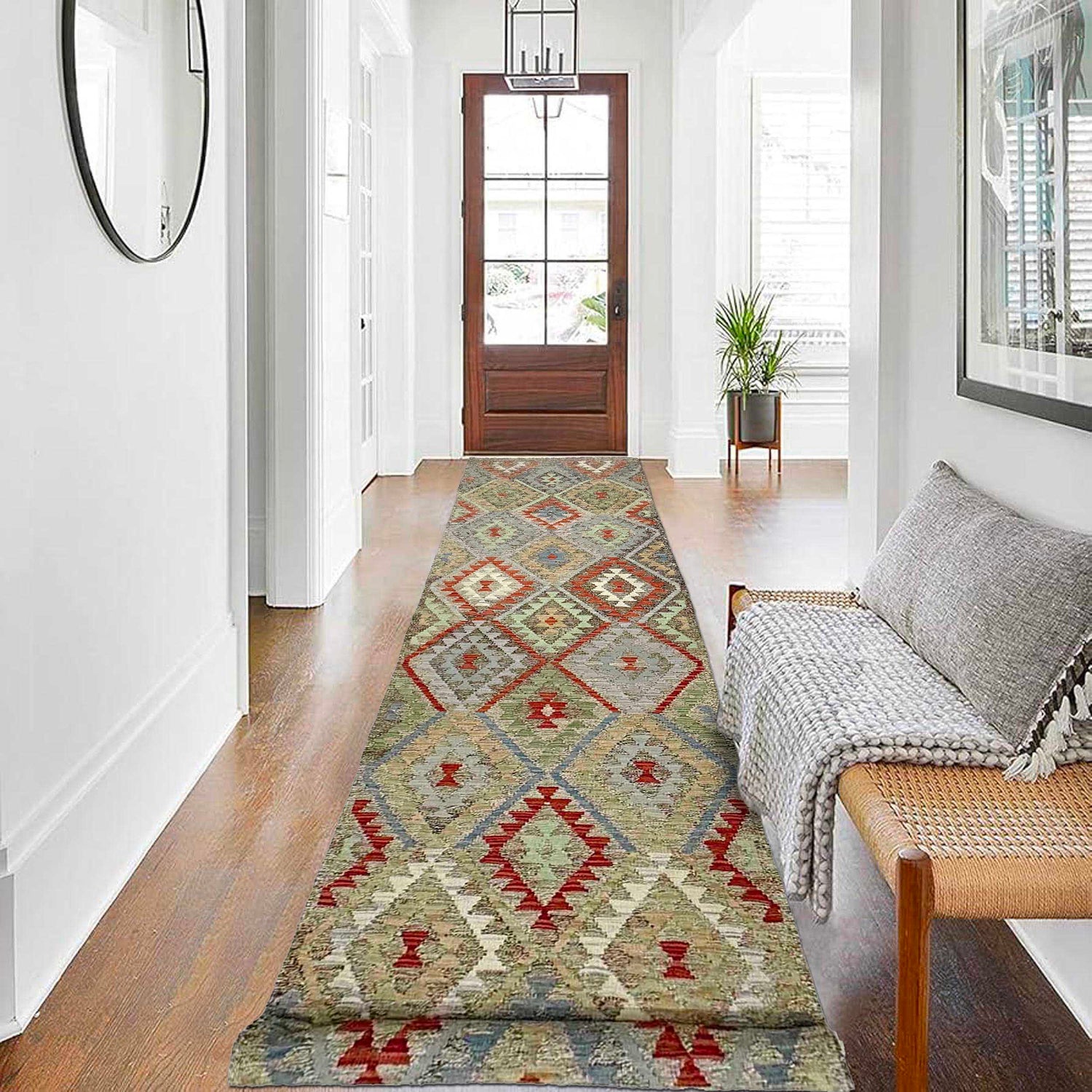Vegetable Kilim Runner 2' 9" x 13' 1" (ft) - No. R38673