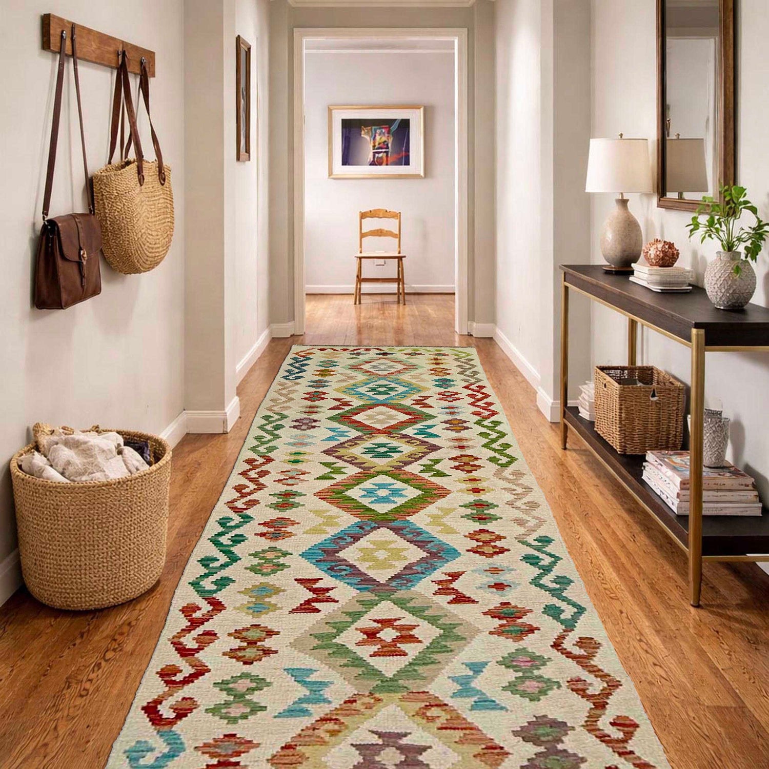 Vegetable Kelim Runner 2' 6" x 9' 3" (ft) - No. R38676