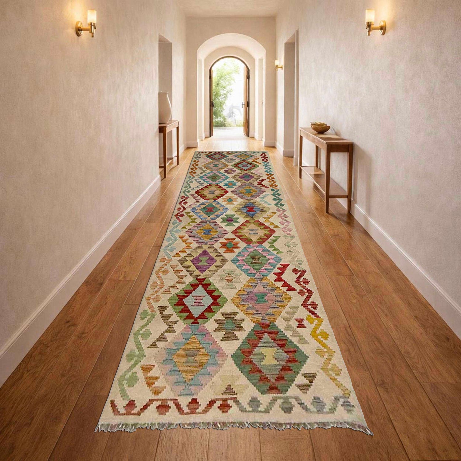 Vegetable Kilim Runner 2' 10" x 10' 6" (ft) - No. R38677