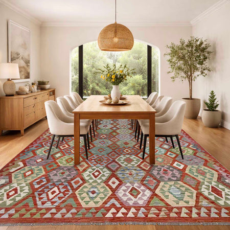 Handmade Vegetable Kelim 6' 11" x 9' 7" (ft) - No. R38683