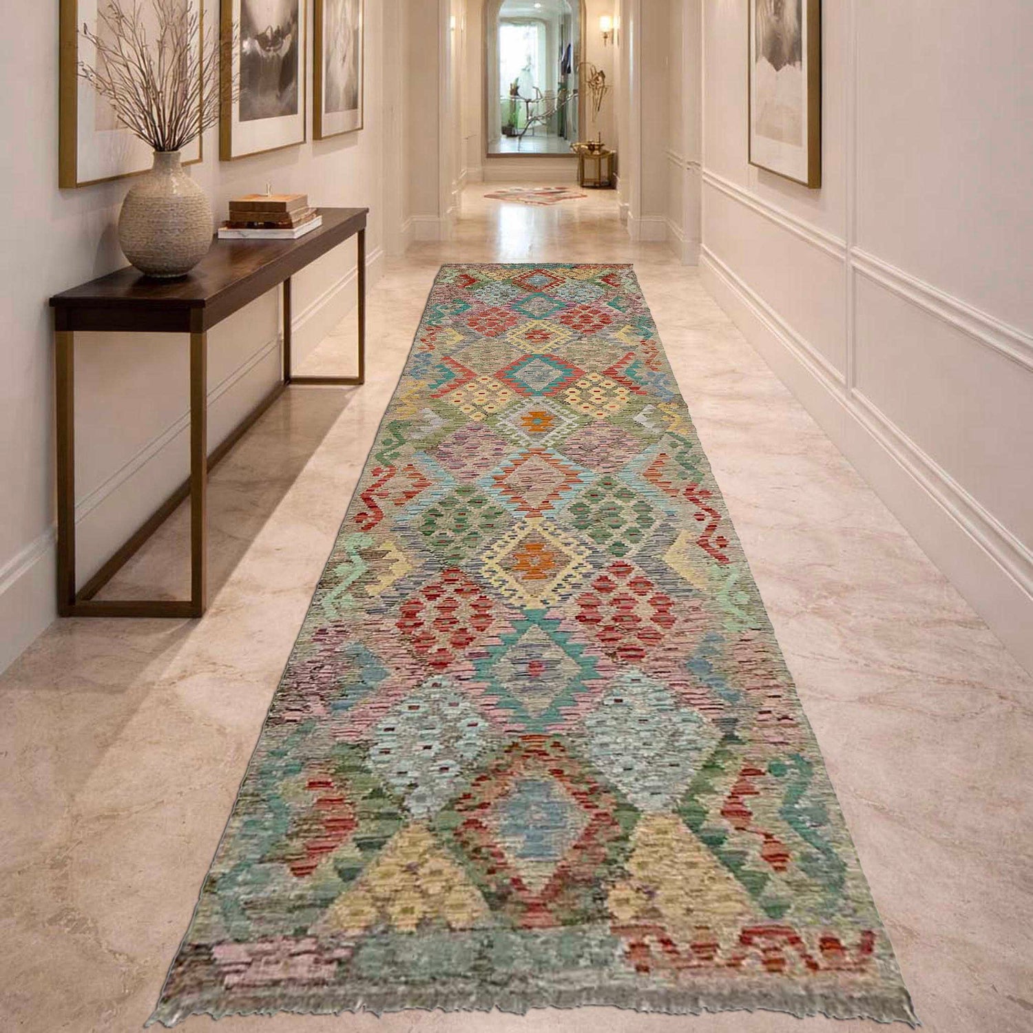 Vegetable Kelim Runner 3' 0" x 13' 0" (ft) - No. R38687