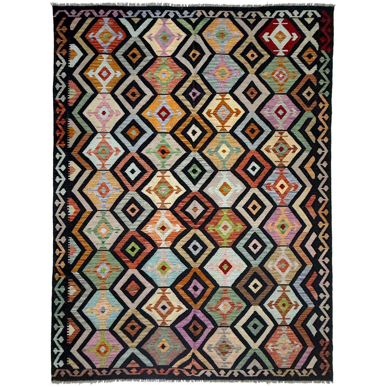 Handmade Vegetable Kelim 6' 7" x 9' 9" (ft) - No. R38688