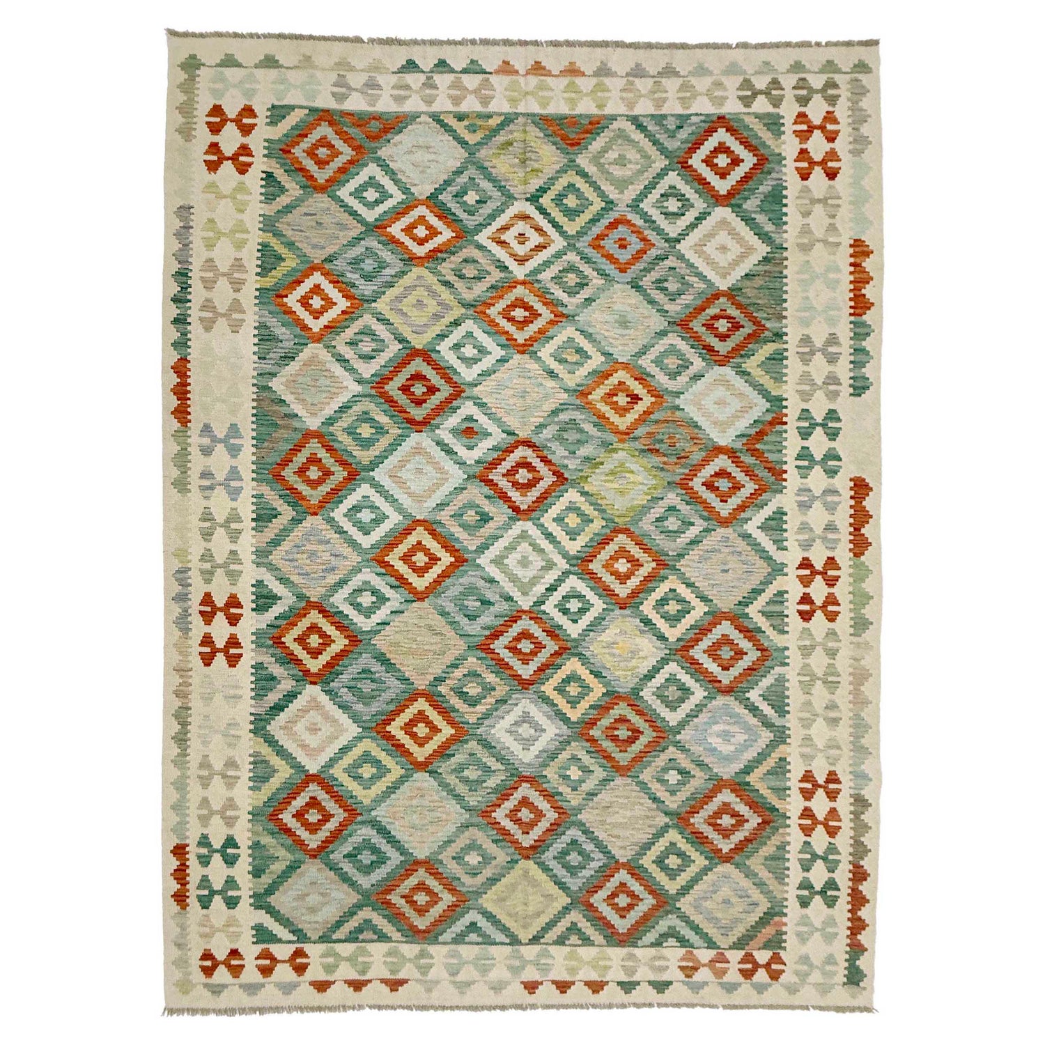 Handmade Vegetable Kilim 6' 8" x 9' 8" (ft) - No. R38689