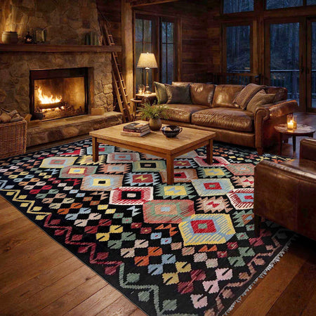 Handmade Vegetable Kilim 6' 2" x 9' 4" (ft) - No. R38690