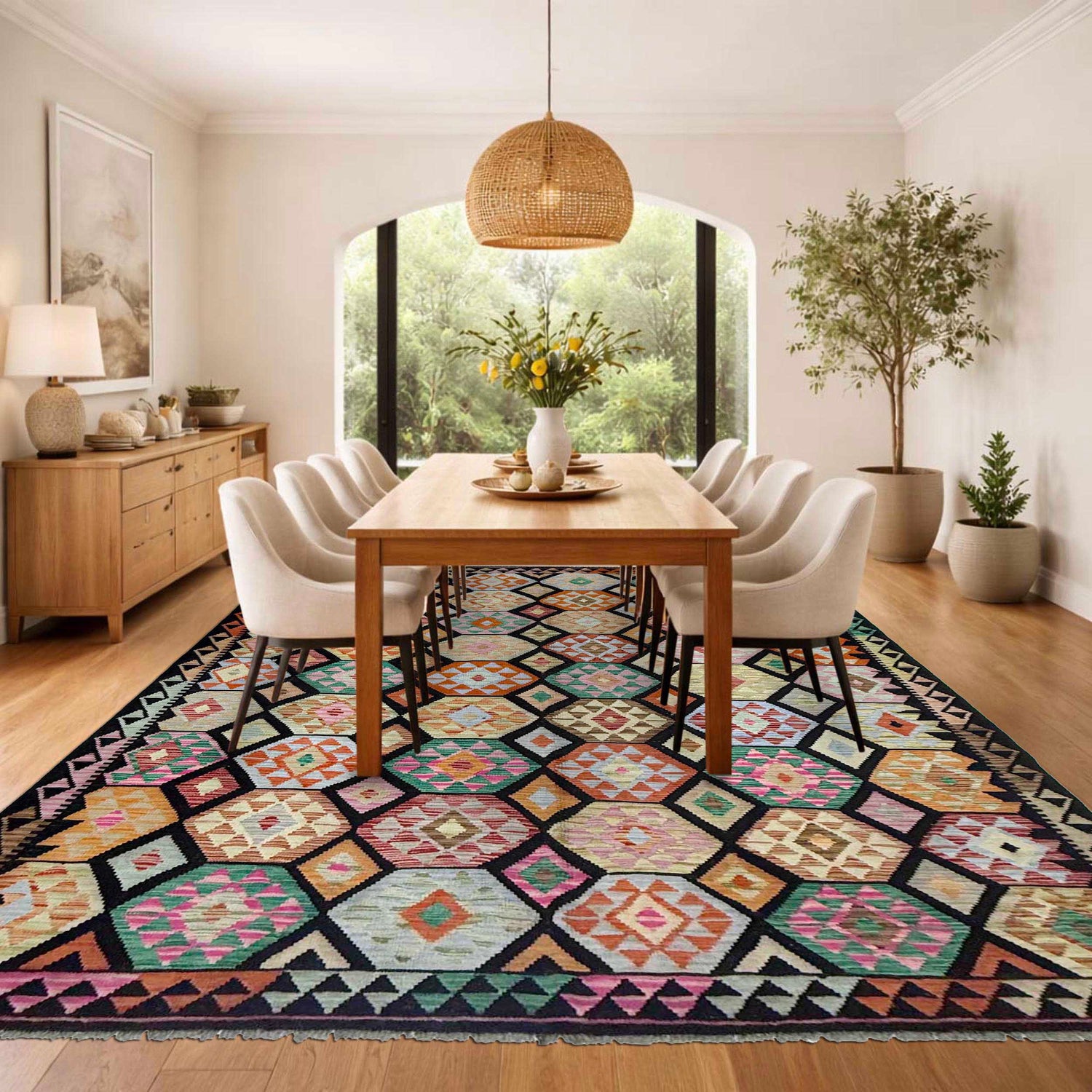 Handmade Vegetable Kelim 6' 7" x 9' 11" (ft) - No. R38691