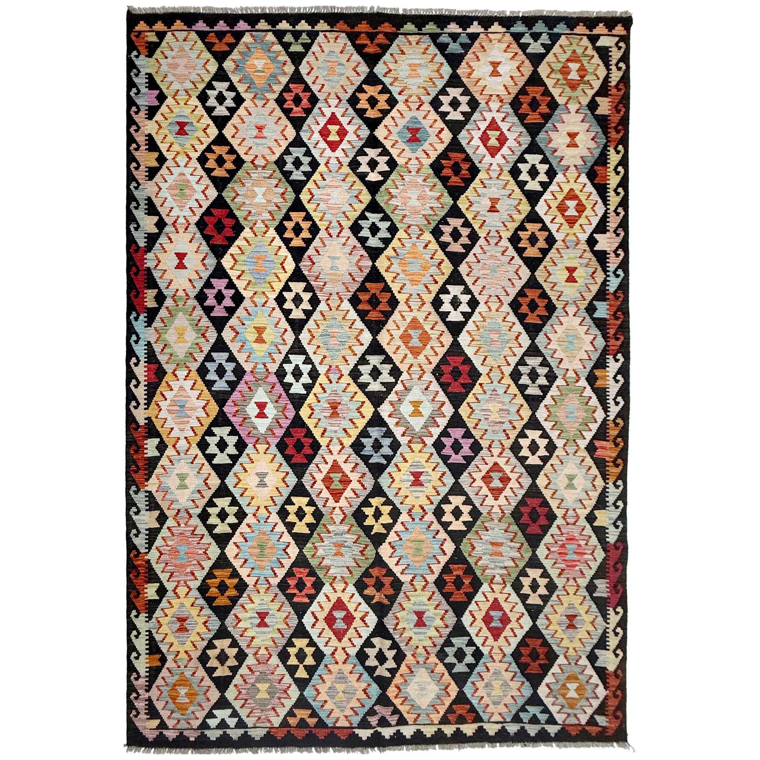 Handmade Vegetable Kilim 6' 8" x 9' 11" (ft) - No. R38692