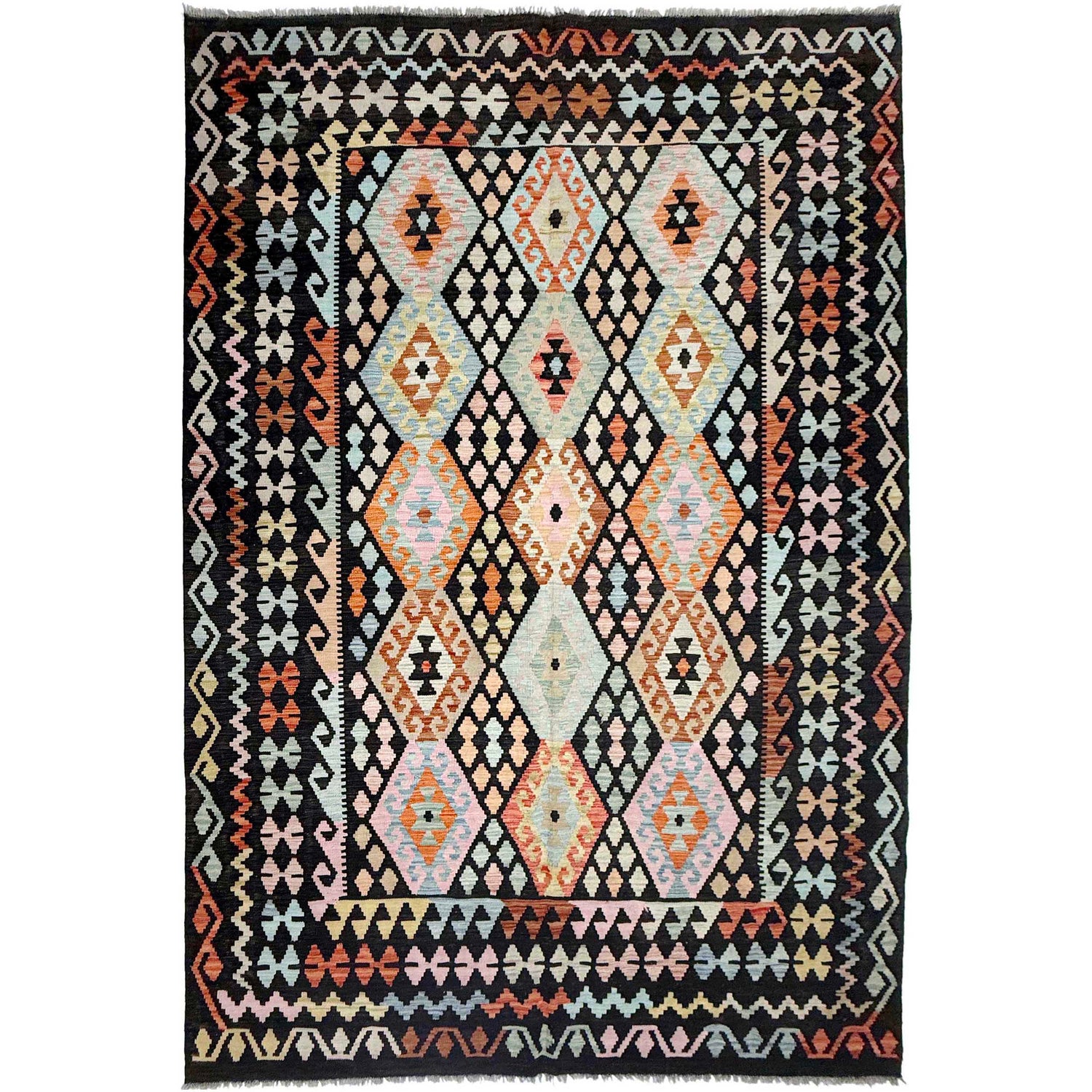 Handmade Vegetable Kelim 6' 7" x 9' 10" (ft) - No. R38693