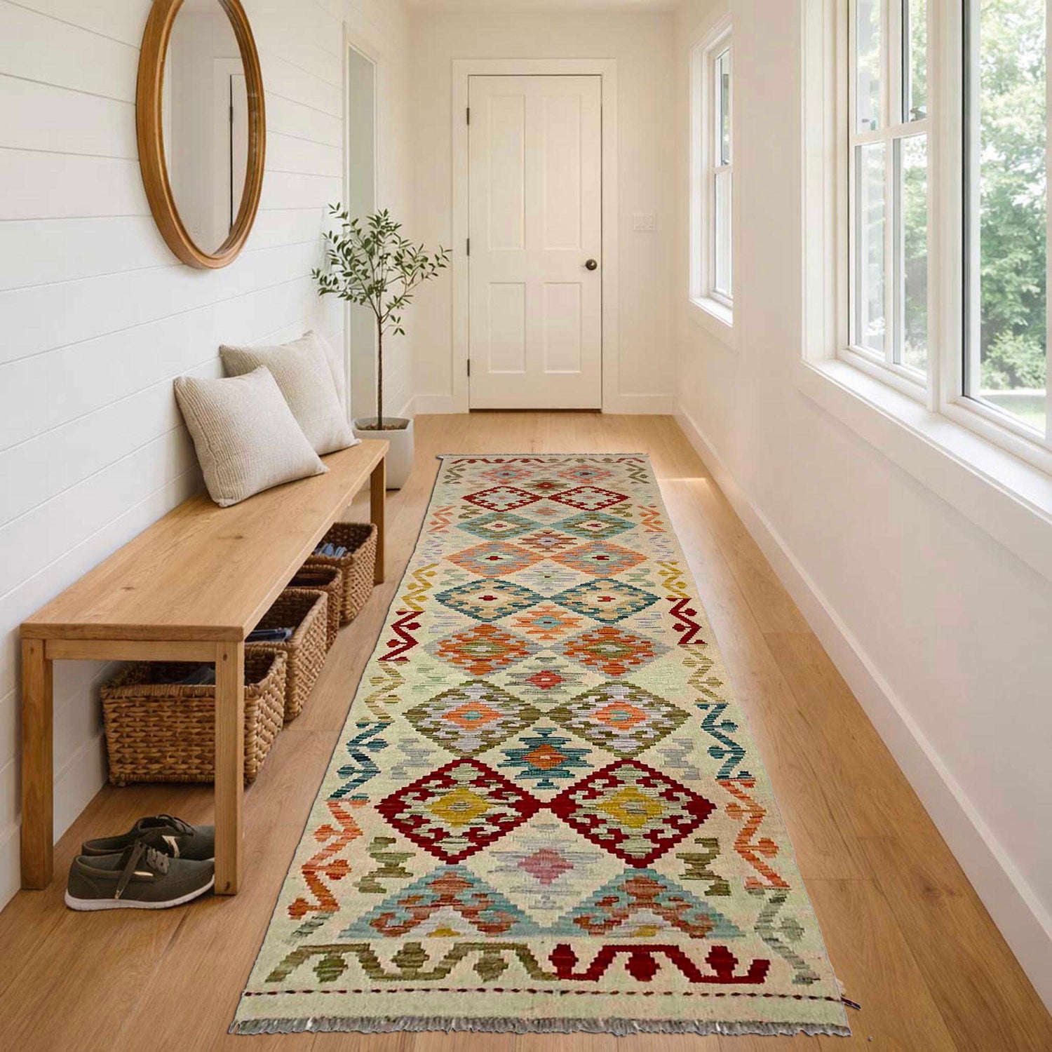 Vegetable Kilim Runner 2' 6" x 9' 9" (ft) - No. R38694
