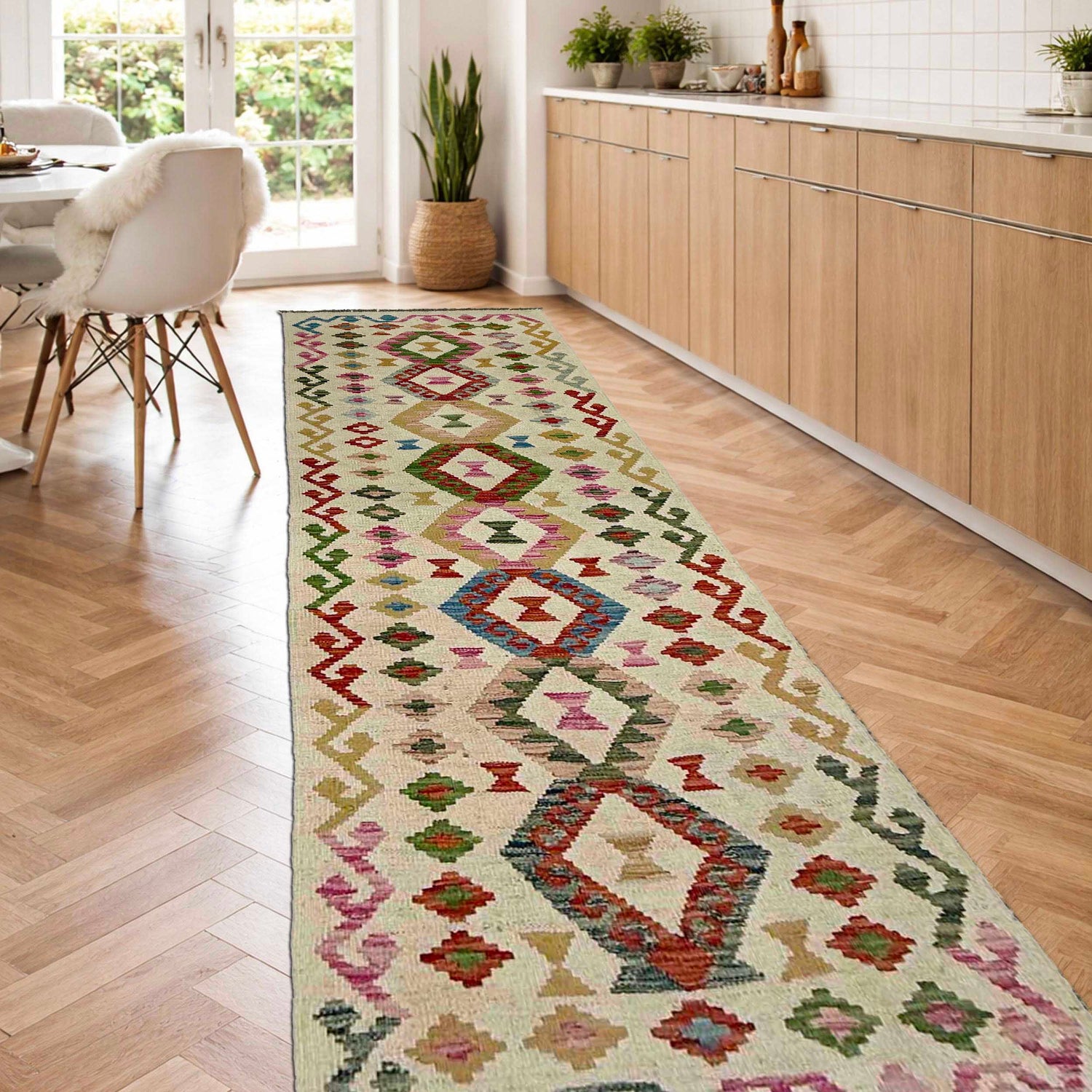 Vegetable Kilim Runner 2' 4" x 7' 10" (ft) - No. R38700