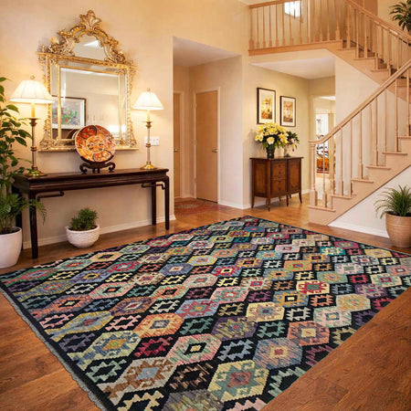 Handmade Vegetable Kilim 6' 7" x 9' 7" (ft) - No. R38710