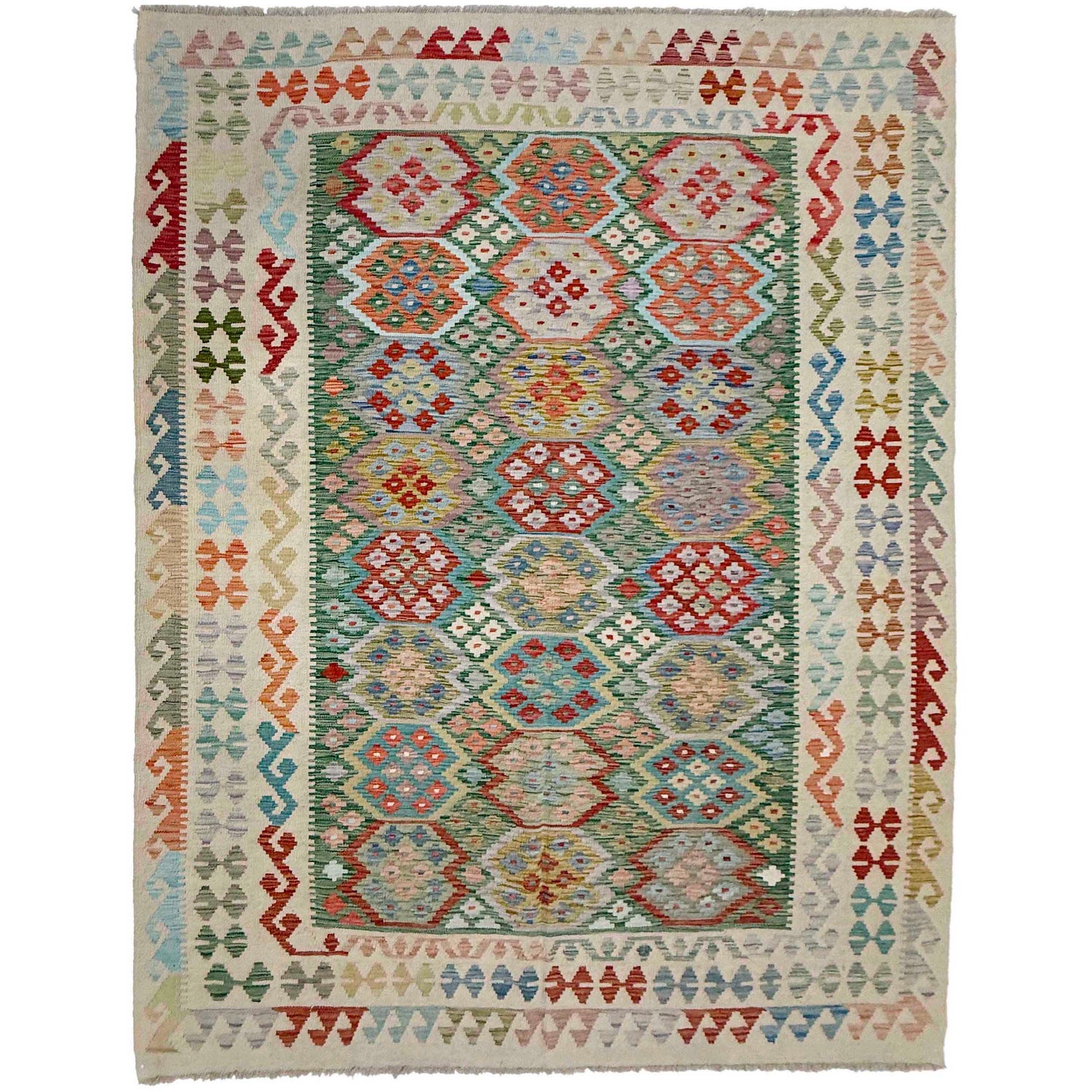 Handmade Vegetable Kelim 6' 4" x 9' 5" (ft) - No. R38711