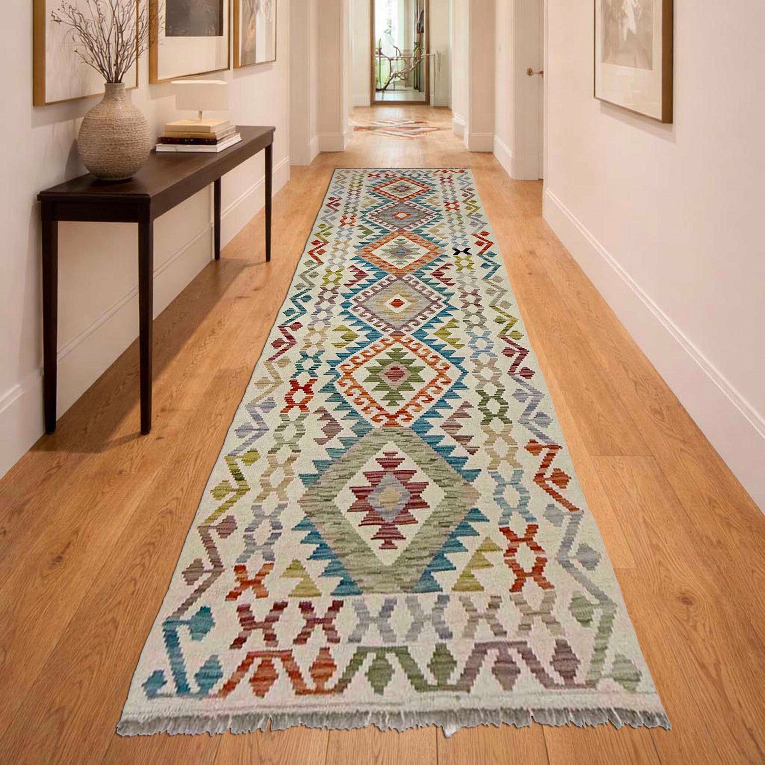 Vegetable Kelim Runner 2' 9" x 9' 8" (ft) - No. R38712
