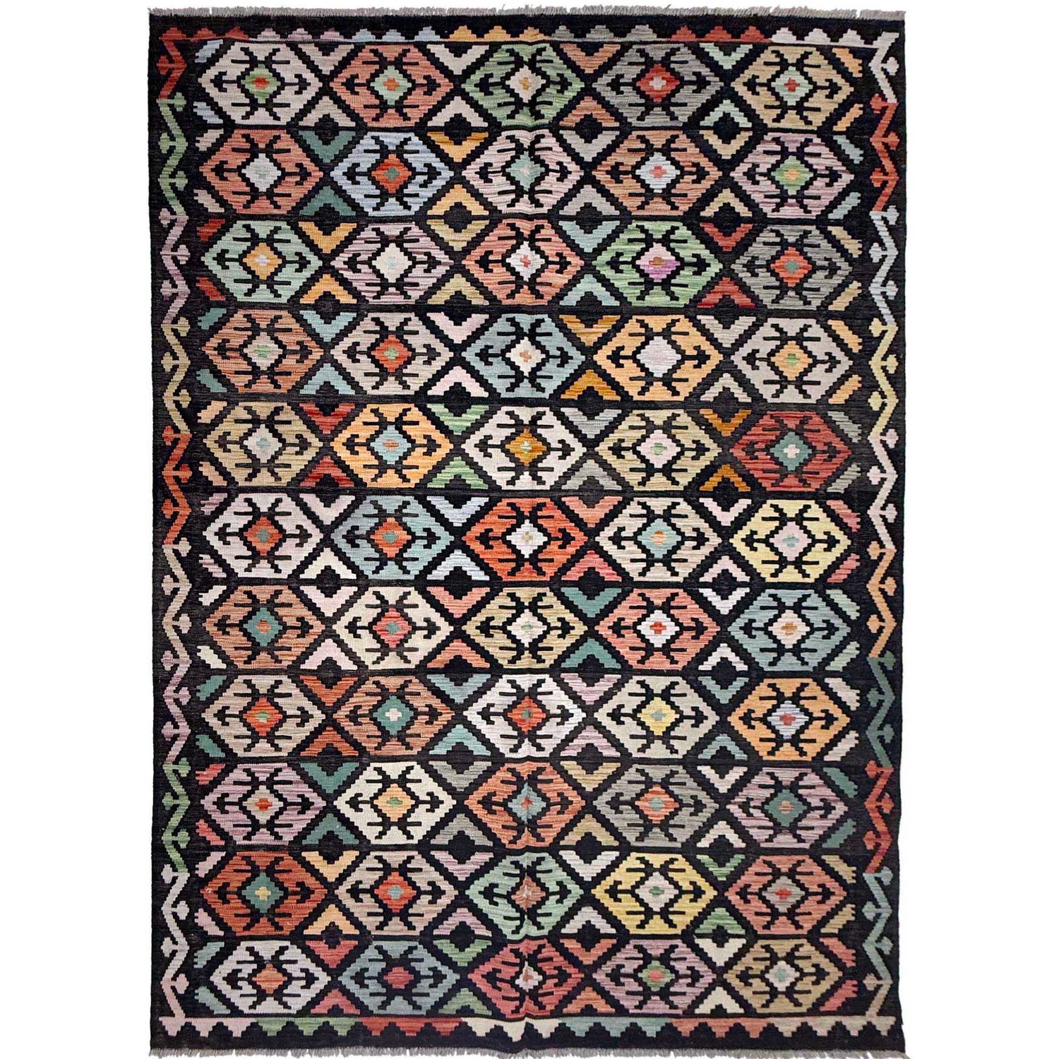 Handmade Vegetable Kelim 6' 4" x 9' 9" (ft) - No. R38714