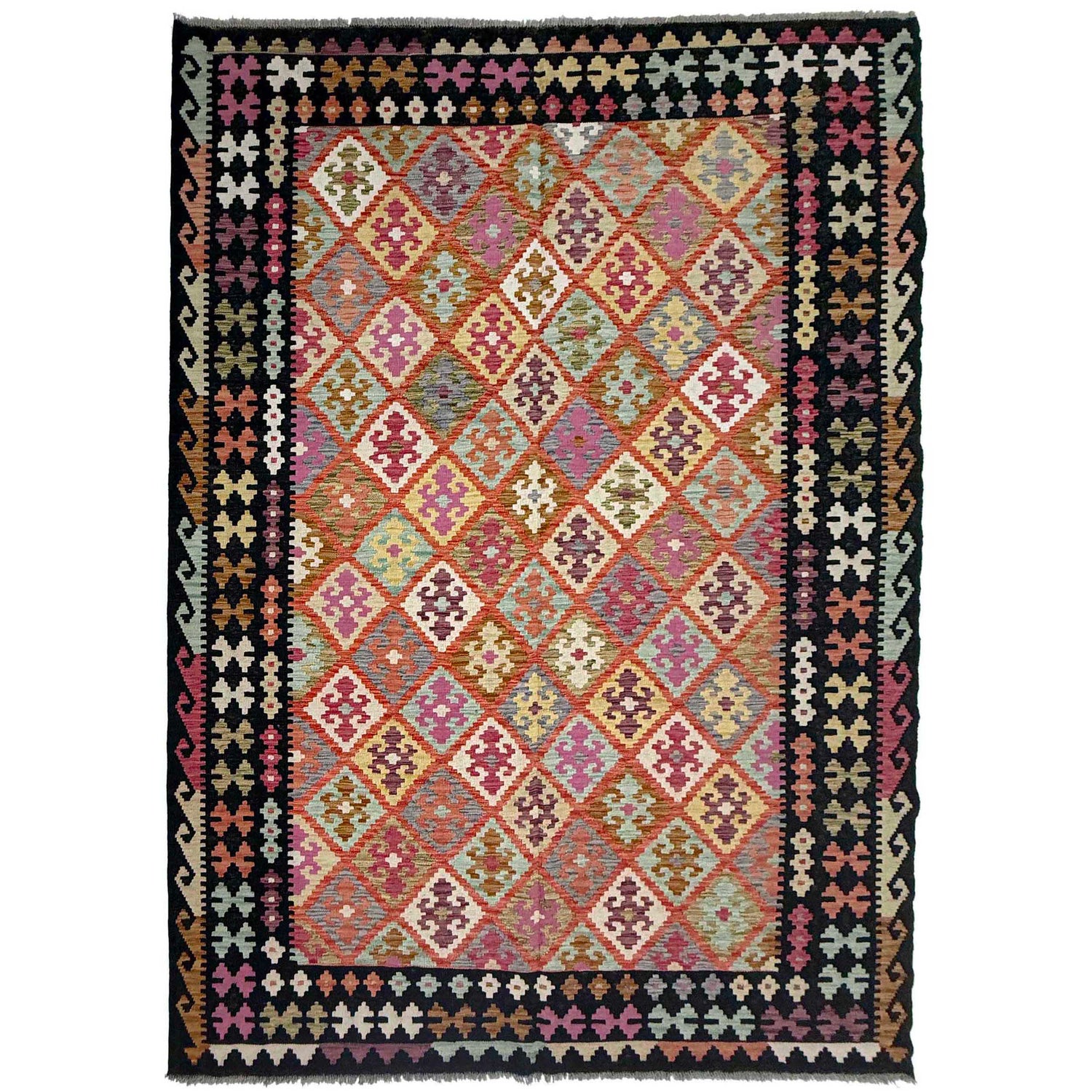 Handmade Vegetable Kilim 6' 11" x 10' 0" (ft) - No. R38715