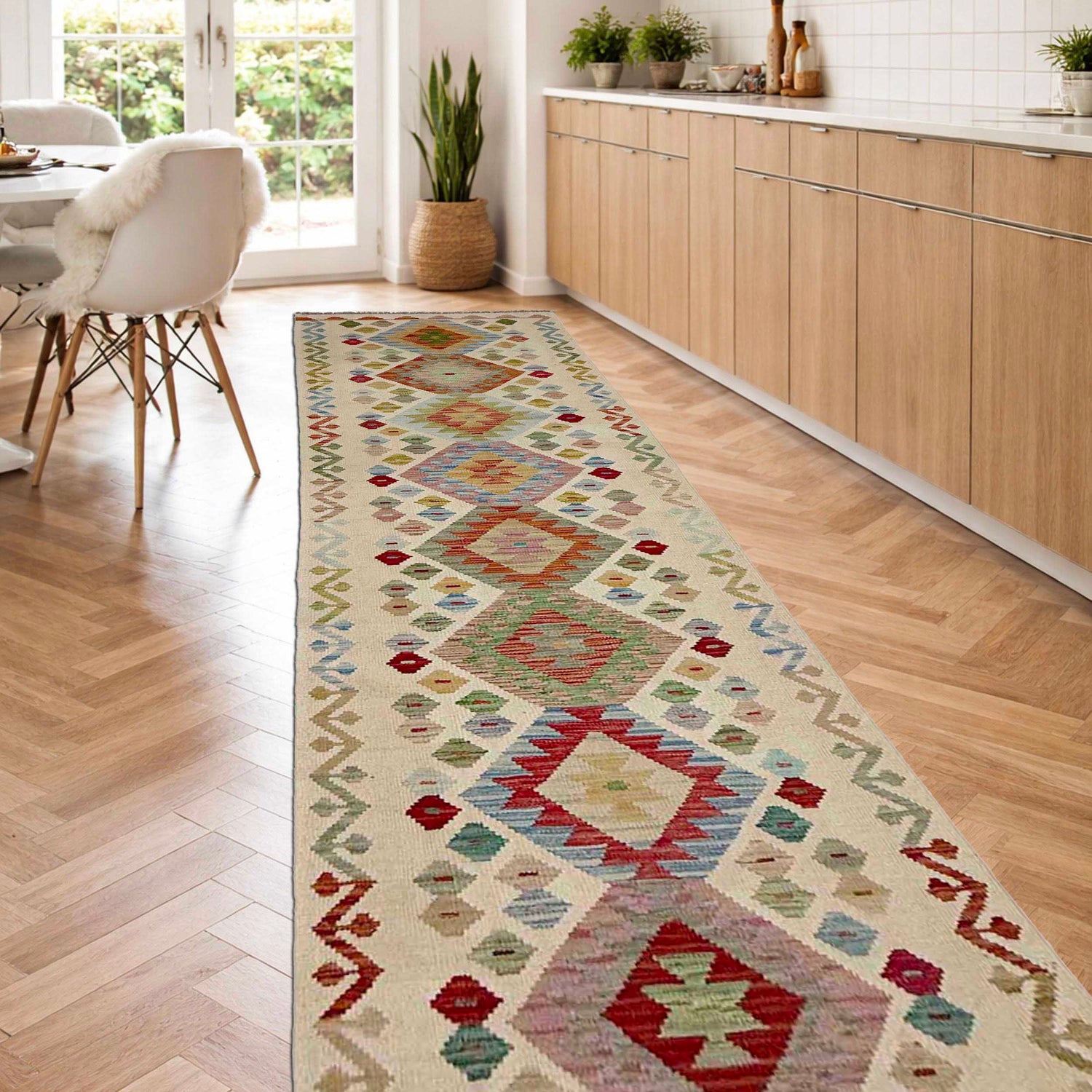 Vegetable Kelim Runner 2' 8" x 9' 9" (ft) - No. R38722
