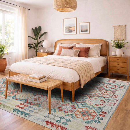 Handmade Vegetable Kilim 7' 0" x 9' 9" (ft) - No. R38746