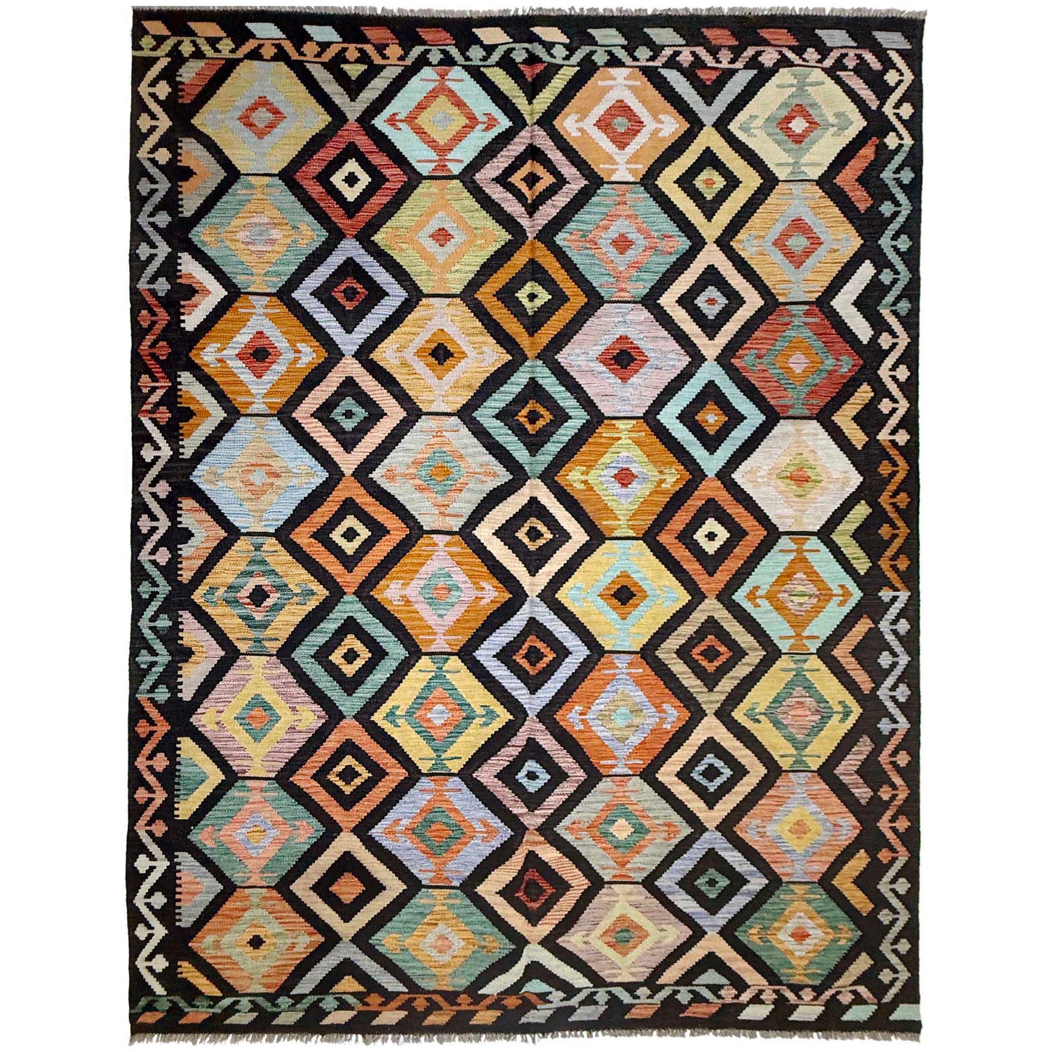 Handmade Vegetable Kelim 6' 6" x 10' 1" (ft) - No. R38747