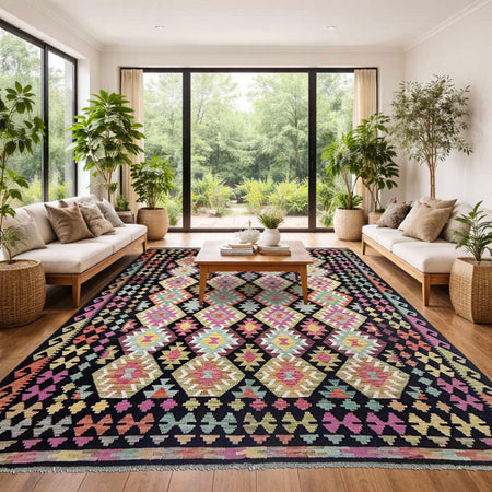 Handmade Vegetable Kilim 6' 8" x 9' 5" (ft) - No. R38748