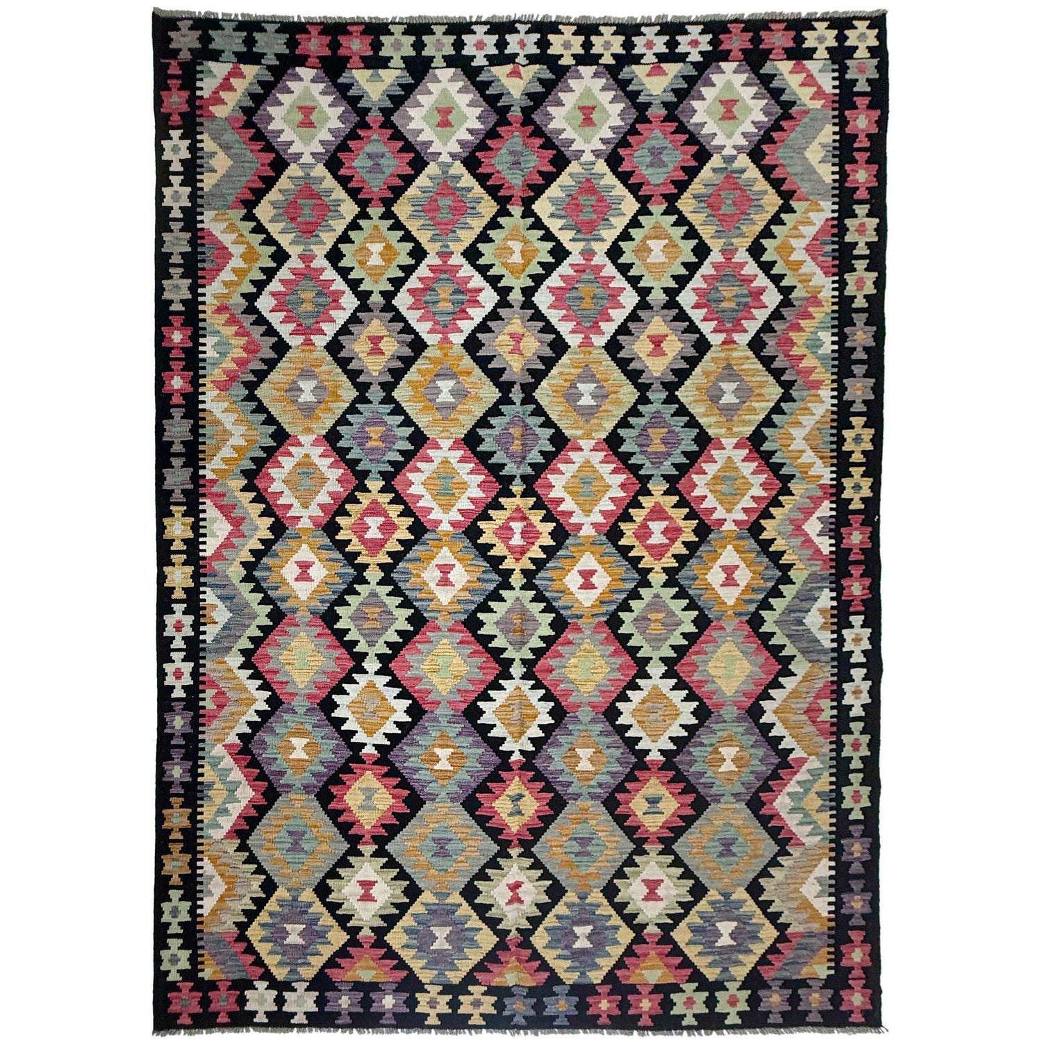 Handmade Vegetable Kelim 6' 9" x 9' 11" (ft) - No. R38749