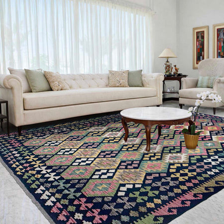 Handmade Vegetable Kilim 6' 8" x 9' 6" (ft) - No. R38750