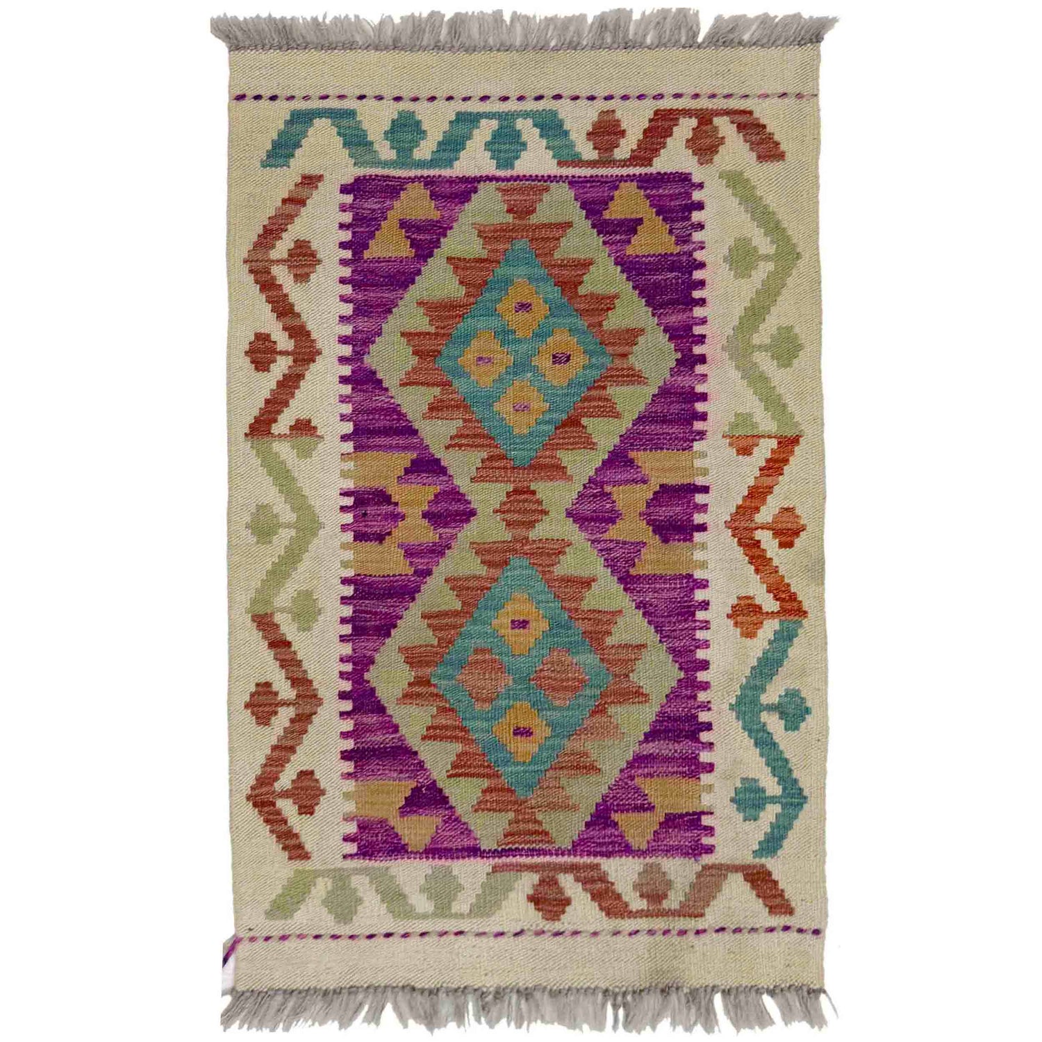 Handmade Vegetable Kelim 1' 11" x 2' 10" (ft) - No. R38760