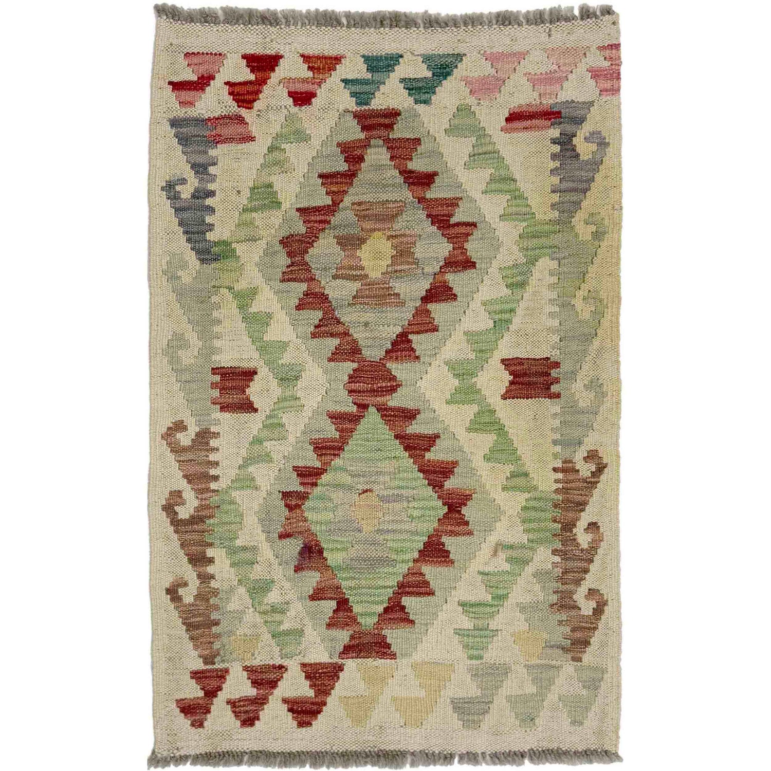 Handmade Vegetable Kelim 1' 11" x 2' 10" (ft) - No. R38763