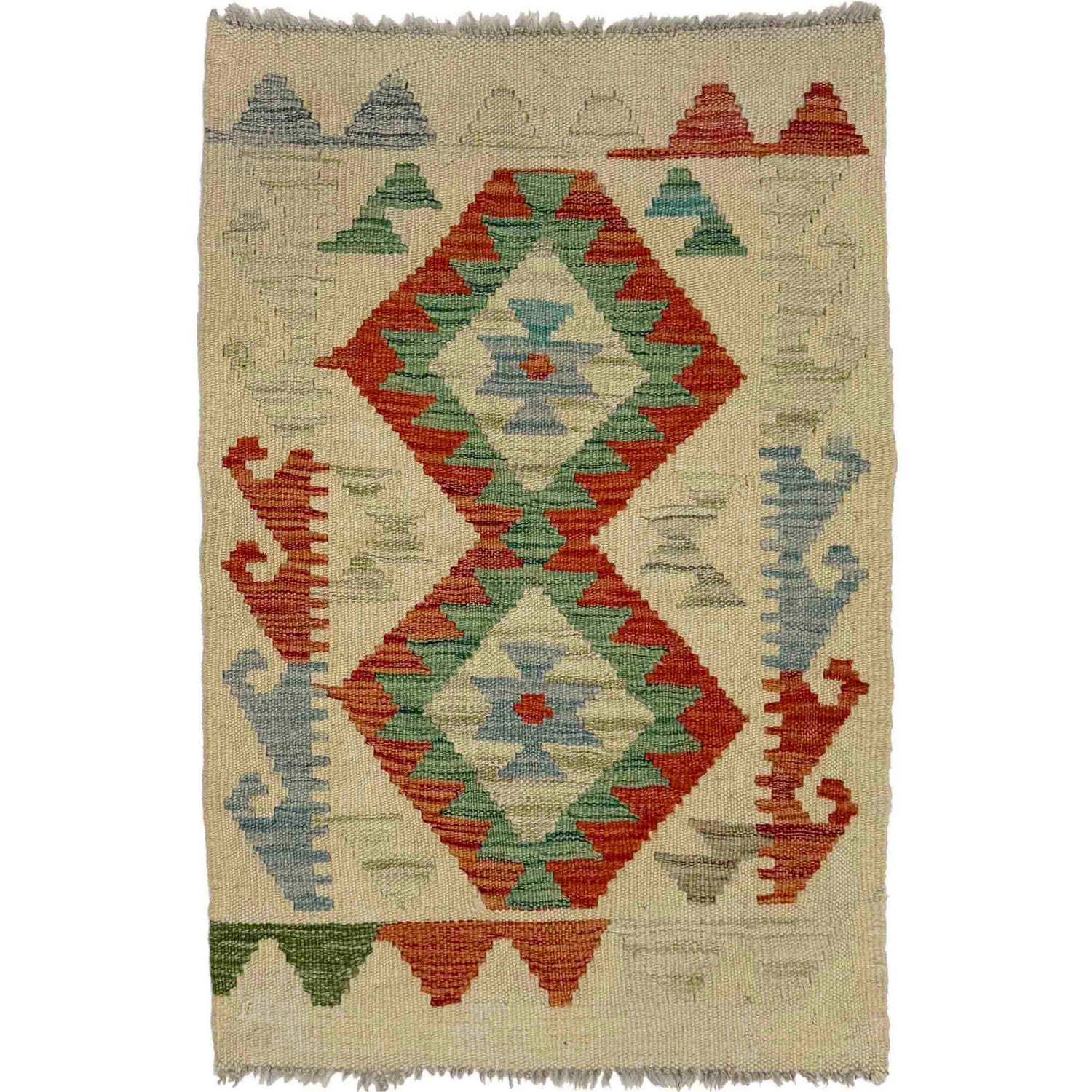 Handmade Vegetable Kilim 1' 11" x 2' 7" (ft) - No. R38764