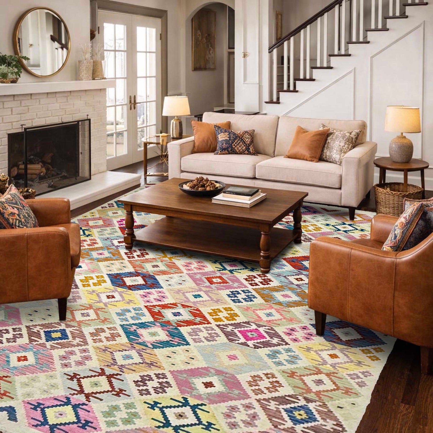 Handmade Vegetable Kilim 8' 0" x 11' 5" (ft) - No. R38775