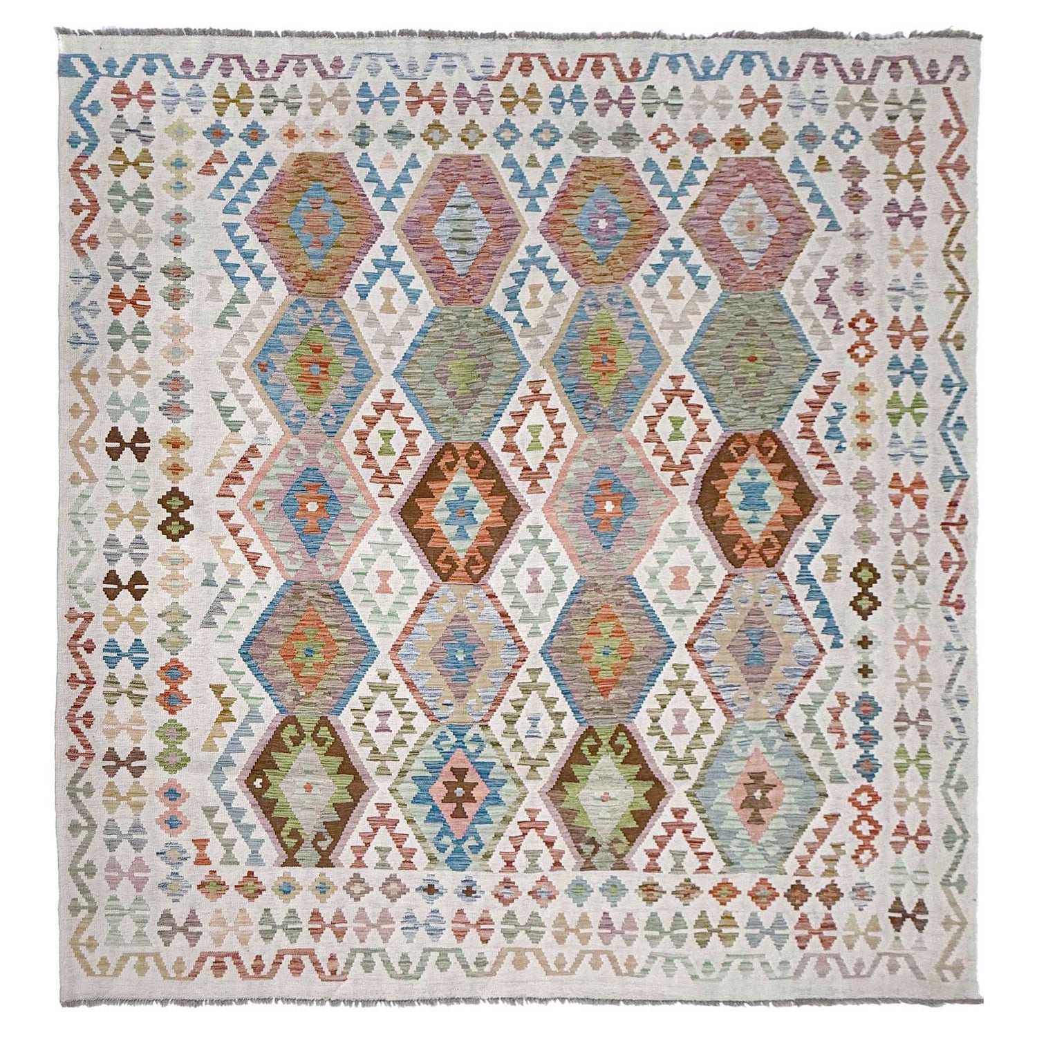 Handmade Vegetable Kilim 8' 5" x 9' 7" (ft) - No. R38776