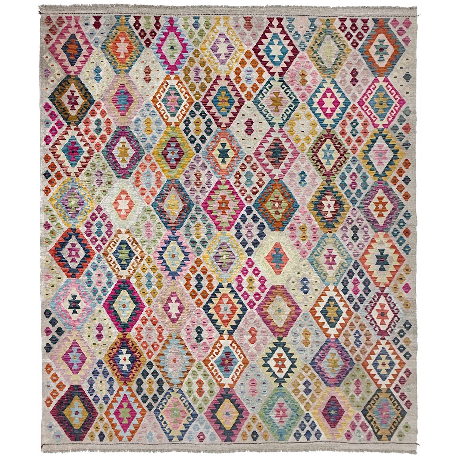 Handmade Vegetable Kelim 8' 2" x 9' 10" (ft) - No. R38777