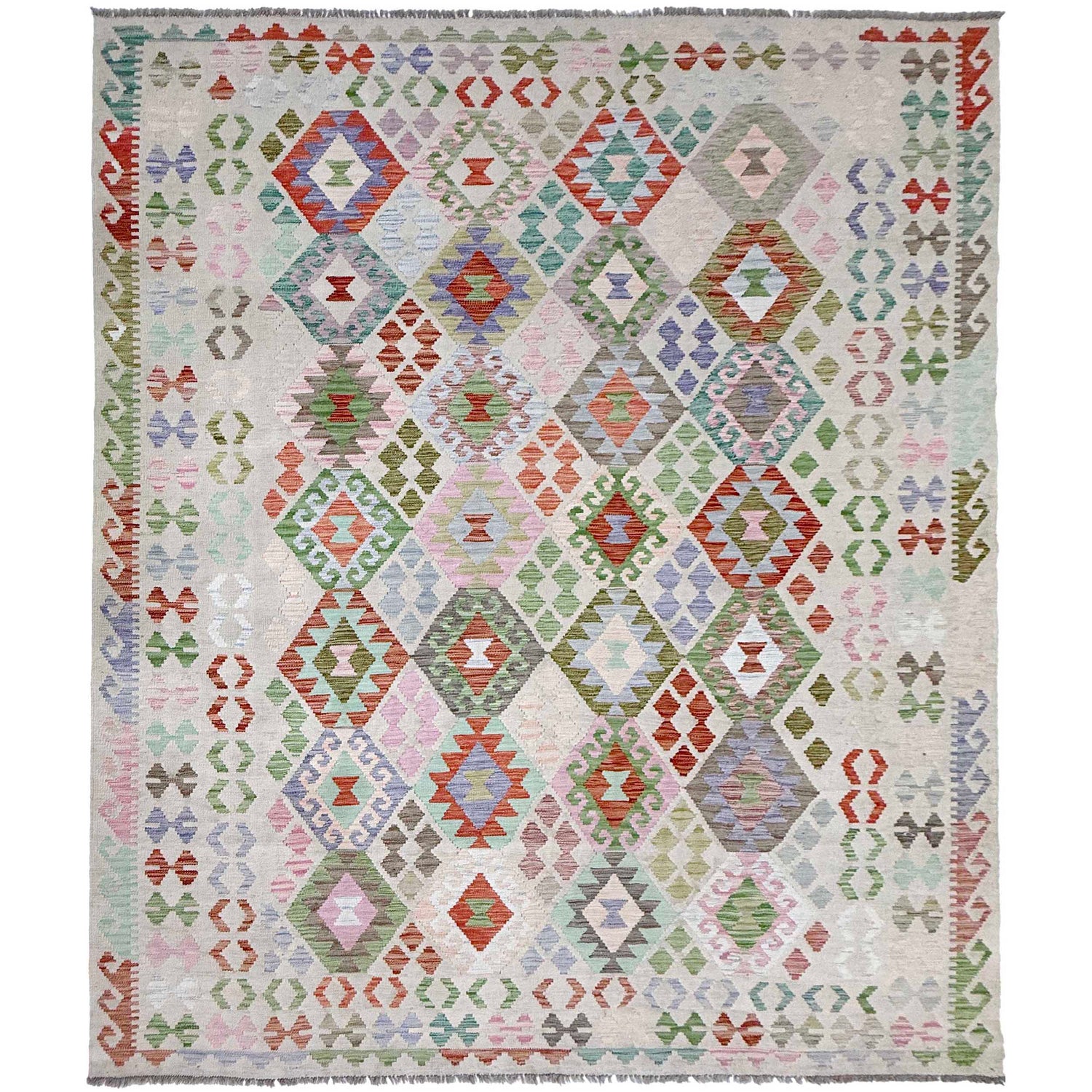 Handmade Vegetable Kelim 8' 0" x 9' 9" (ft) - No. R38780